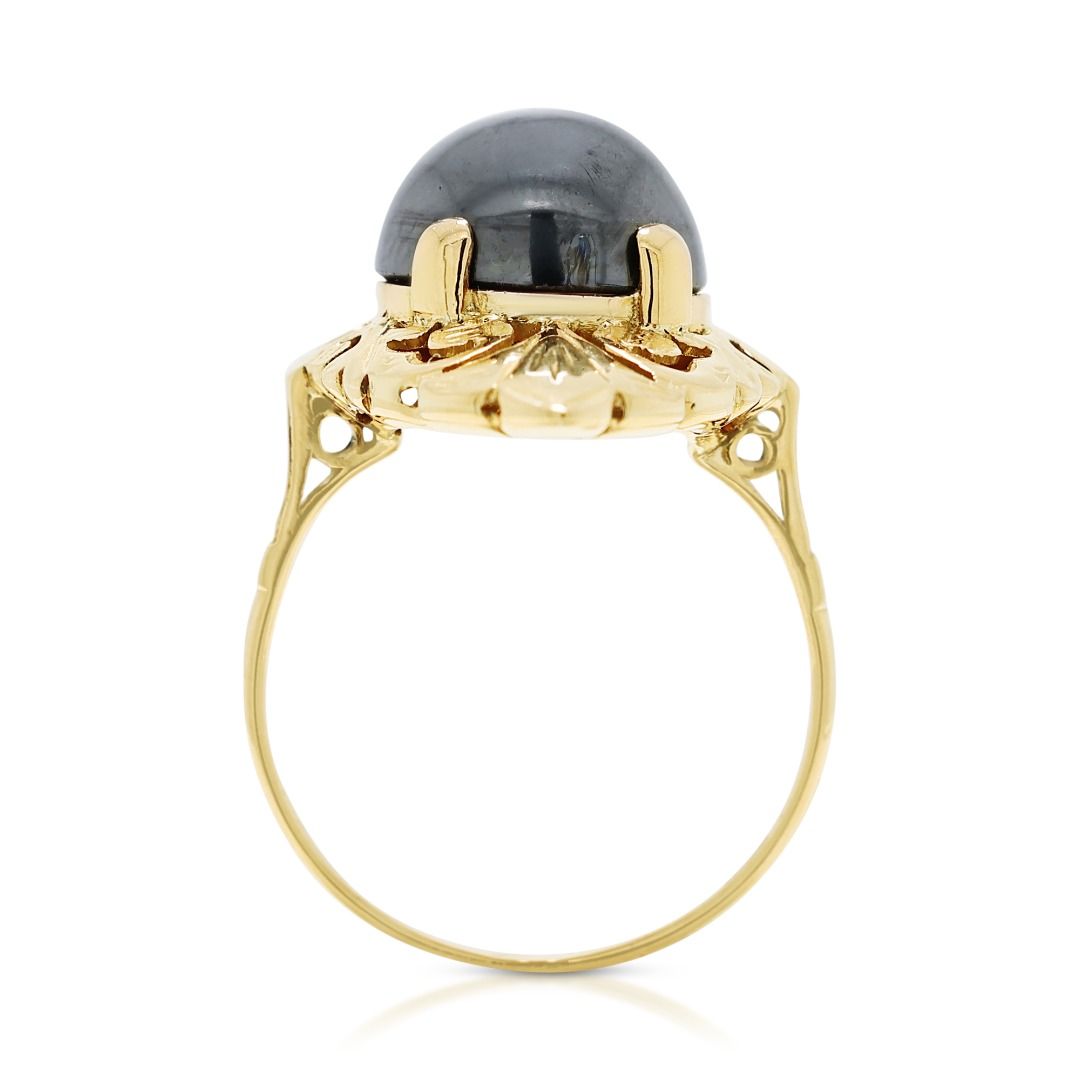 Striking 1ct Onyx Ring in 14K Yellow Gold
