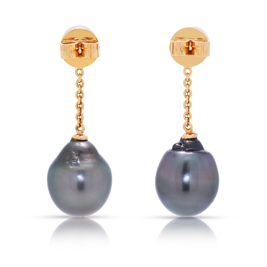Striking Baroque South Sea Pearl Drop Earrings in 20K Rose Gold