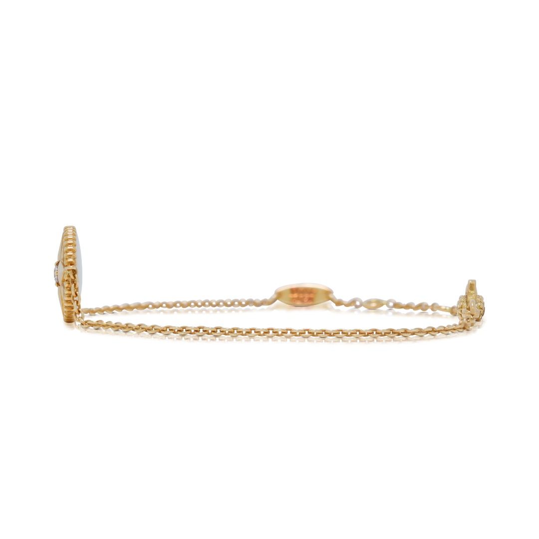 Star-Shaped 0.03ct Natural Diamond Bracelet in 18K Yellow Gold