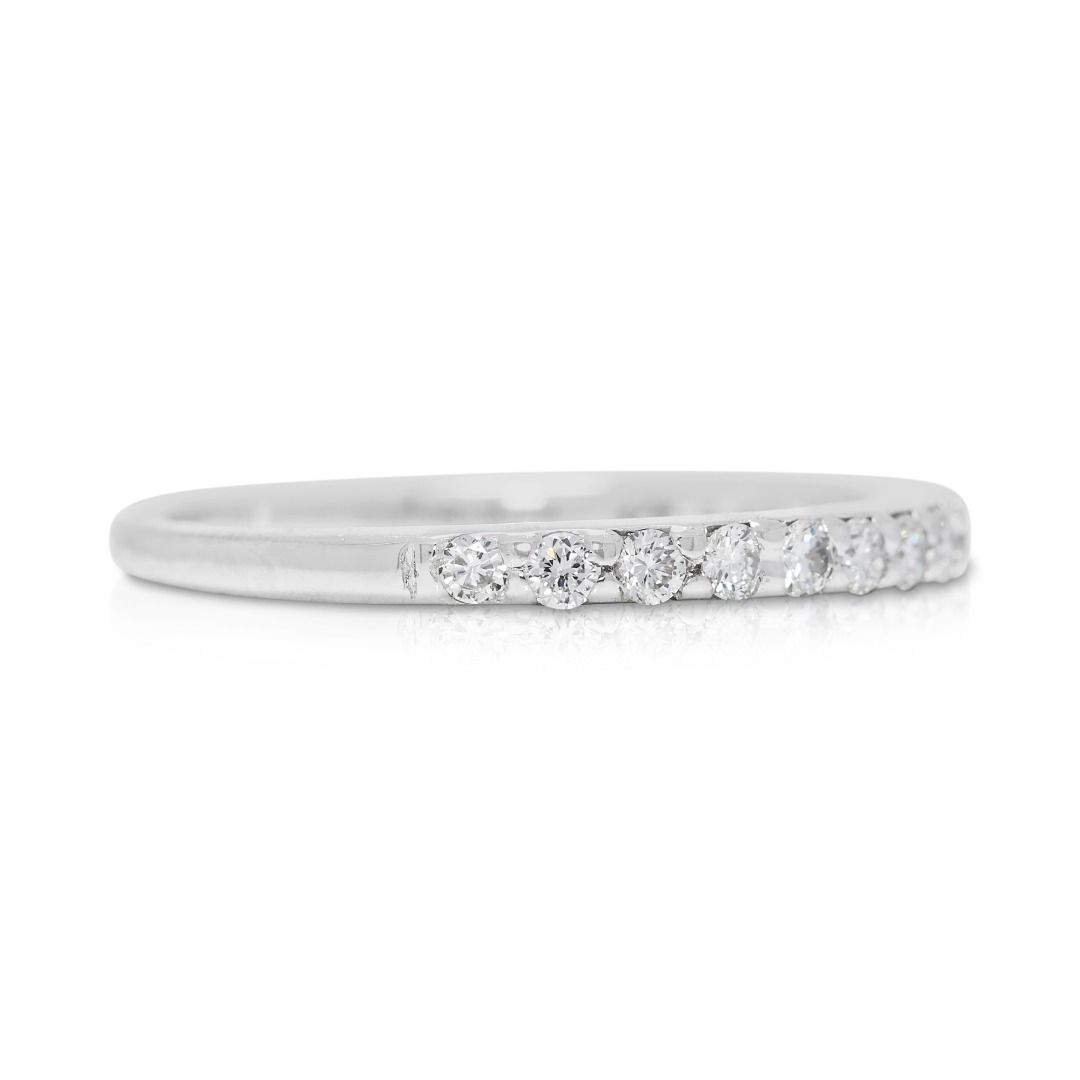 Stunning 0.24ct Half Eternity Natural Diamond Ring in 18K White Gold