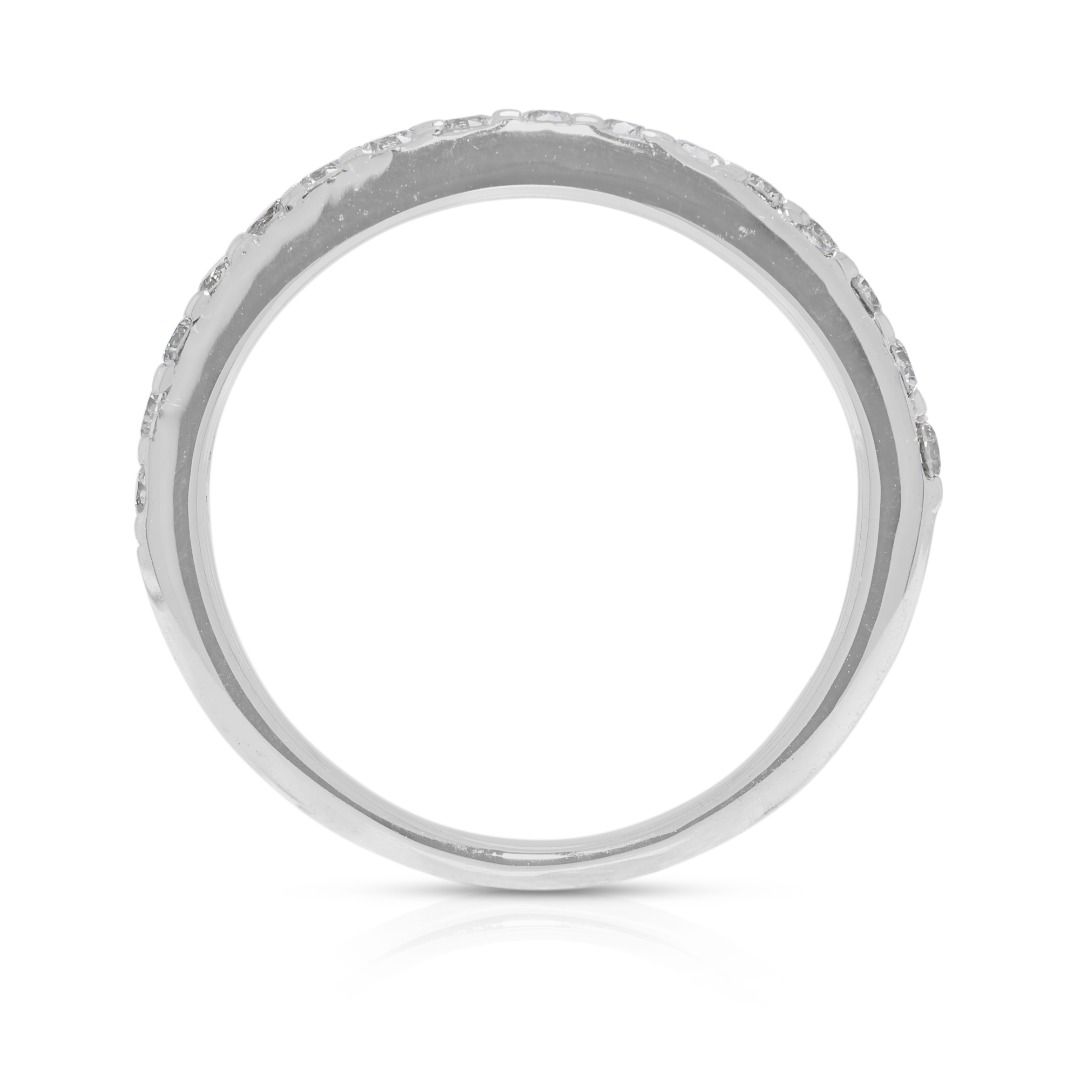 Stunning 0.24ct Half Eternity Natural Diamond Ring in 18K White Gold