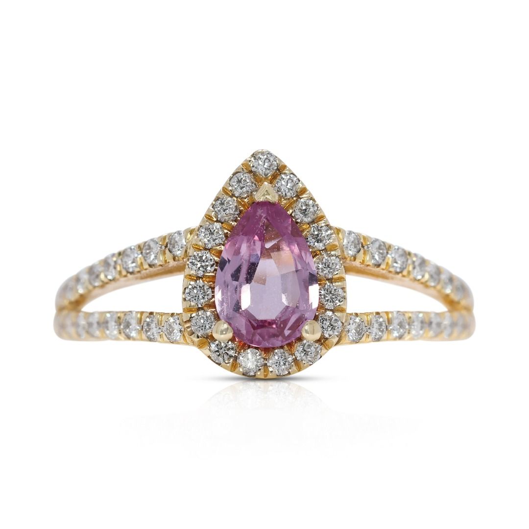 Stunning 0.38ct Pear-shaped Pave Diamond Ring