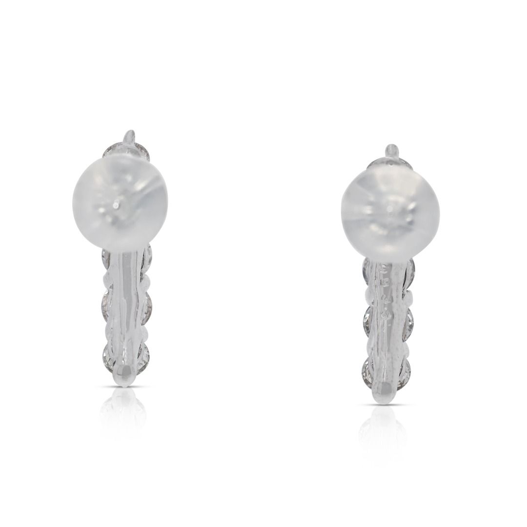 Stunning 0.93ct Natural Diamonds Earrings in 18K White Gold