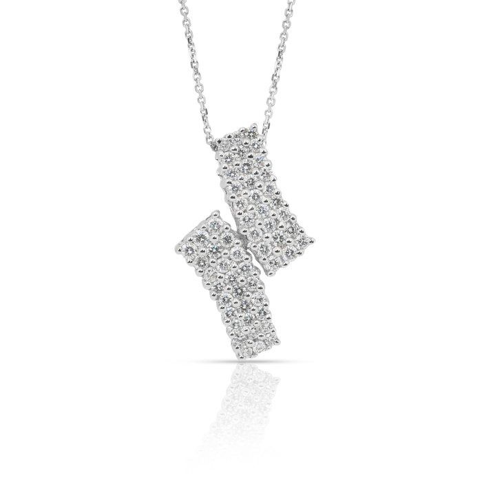 Stunning 1.03ct Diamonds Necklace in 18k White Gold - IGI Certified