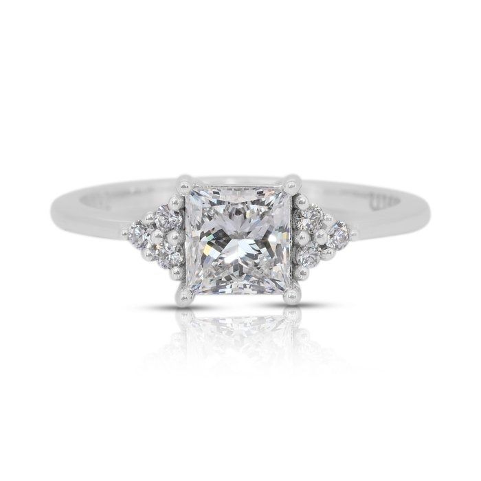 Stunning 1.15ct Diamonds Cluster Ring in 14k White Gold - GIA Certified