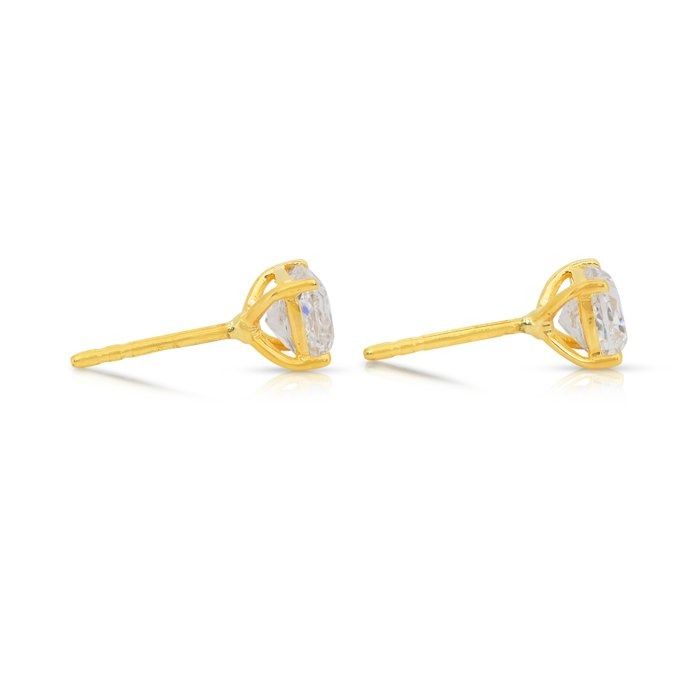 Stunning 2.02ct Diamonds Stud Earrings in 18k Yellow Gold - IGI Certified