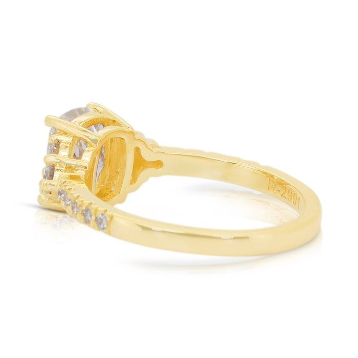 Stunning 2.06ct Diamonds Pave Ring in 18k Yellow Gold - IGI Certified