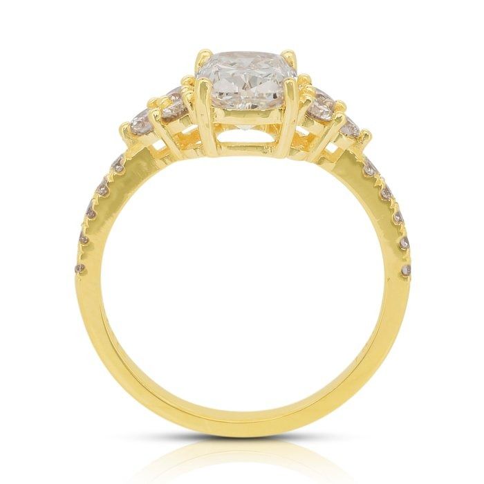 Stunning 2.06ct Diamonds Pave Ring in 18k Yellow Gold - IGI Certified