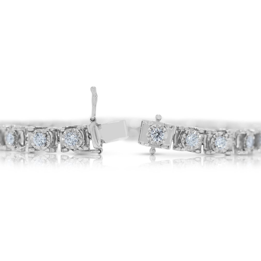 Stunning 2.26ct Diamond Panel Bracelet in 18K White Gold