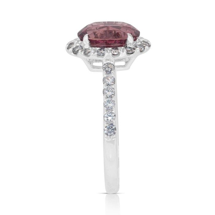 Stunning 2.36ct Diamonds and Padparadscha Sapphire Cluster Ring in 18k White Gold - GIA Certified