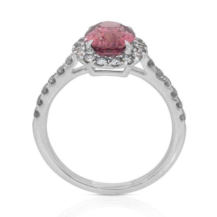 Stunning 2.36ct Diamonds and Padparadscha Sapphire Cluster Ring in 18k White Gold - GIA Certified