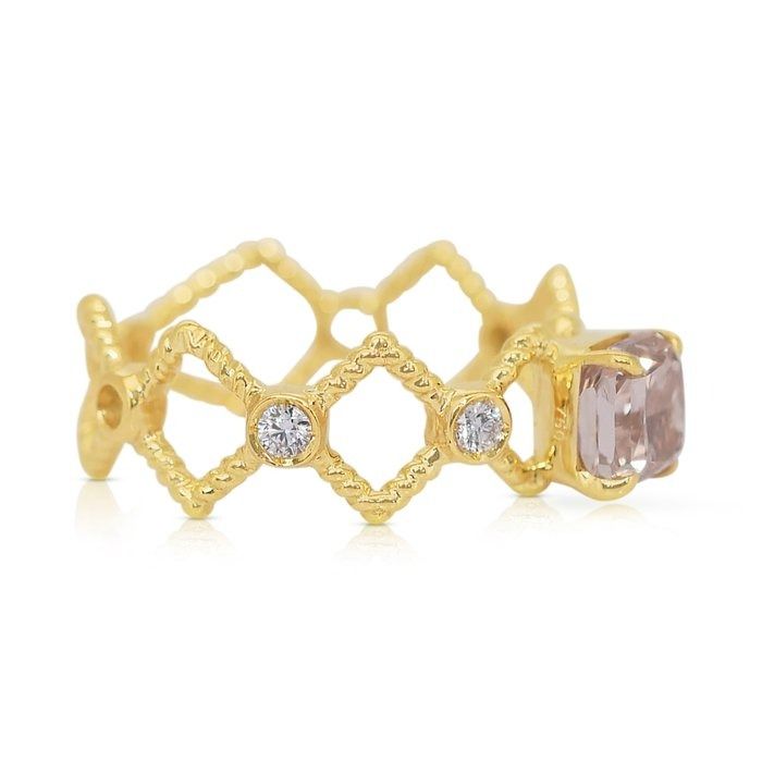 Geometrical 1.01ct Diamonds 5-Stone Ring in 18k Yellow Gold - IGI Certificate