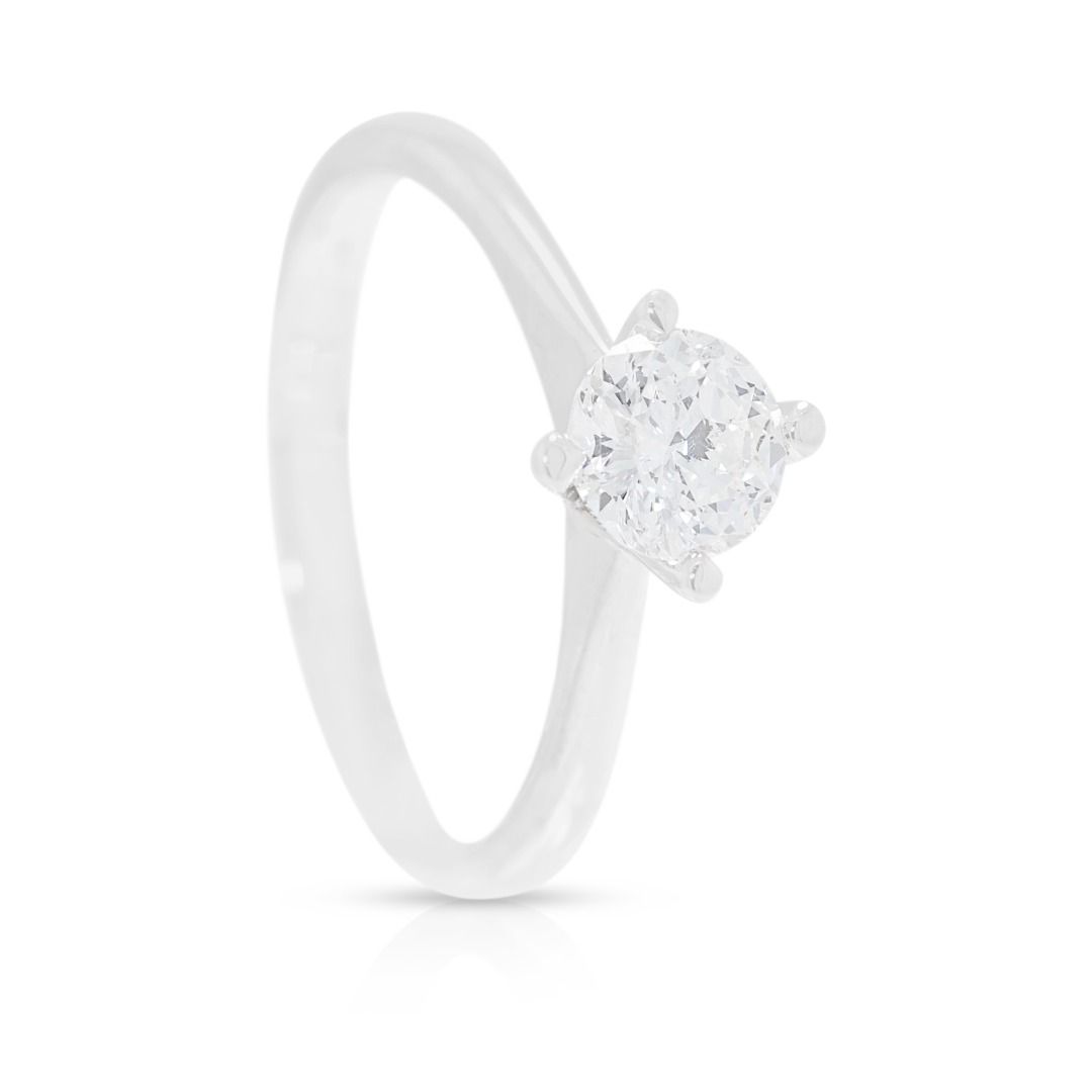 Sublime 0.50ct Natural Diamond Solitaire Ring in 18K White Gold by Charlotte Jewellery (New-Unworn)