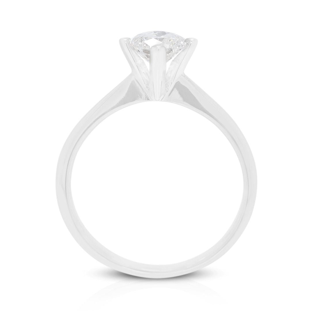 Sublime 0.50ct Natural Diamond Solitaire Ring in 18K White Gold by Charlotte Jewellery (New-Unworn)