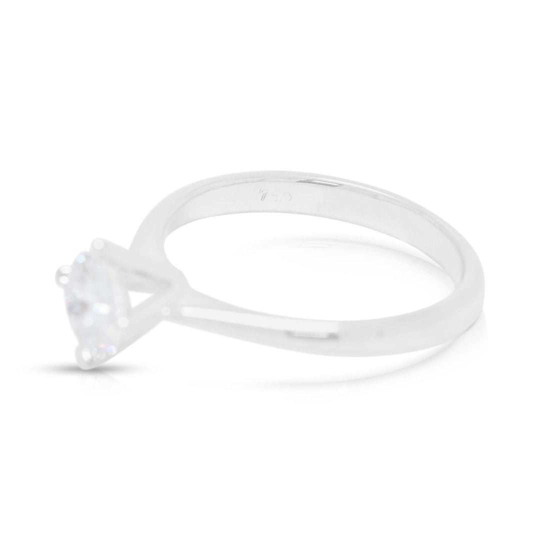 Sublime 0.50ct Natural Diamond Solitaire Ring in 18K White Gold by Charlotte Jewellery (New-Unworn)