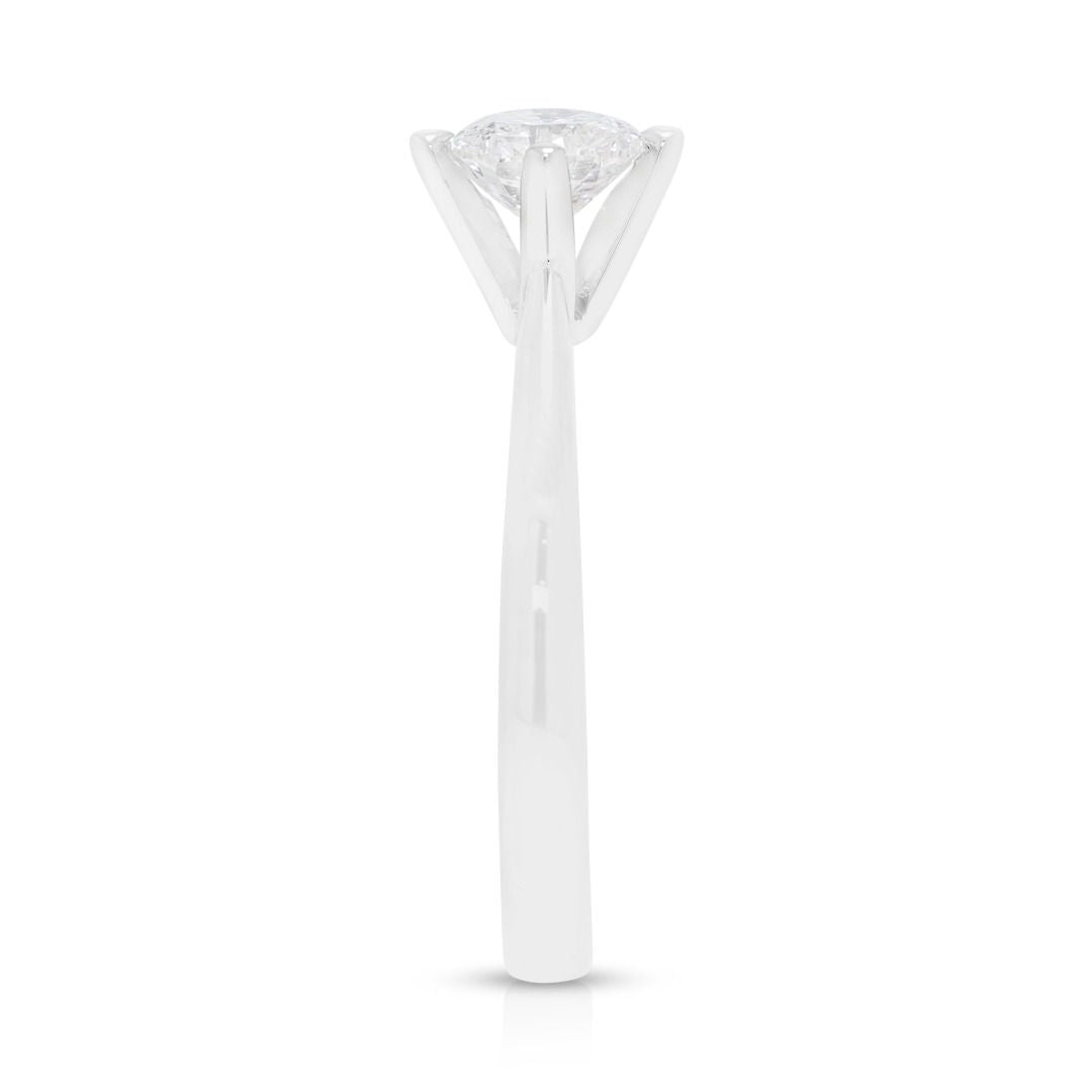 Sublime 0.50ct Natural Diamond Solitaire Ring in 18K White Gold by Charlotte Jewellery (New-Unworn)