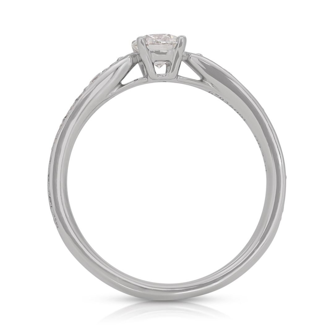 Tiffany & Co. 0.40ct Pave Natural Diamond Ring in 18K White Gold with Certificate