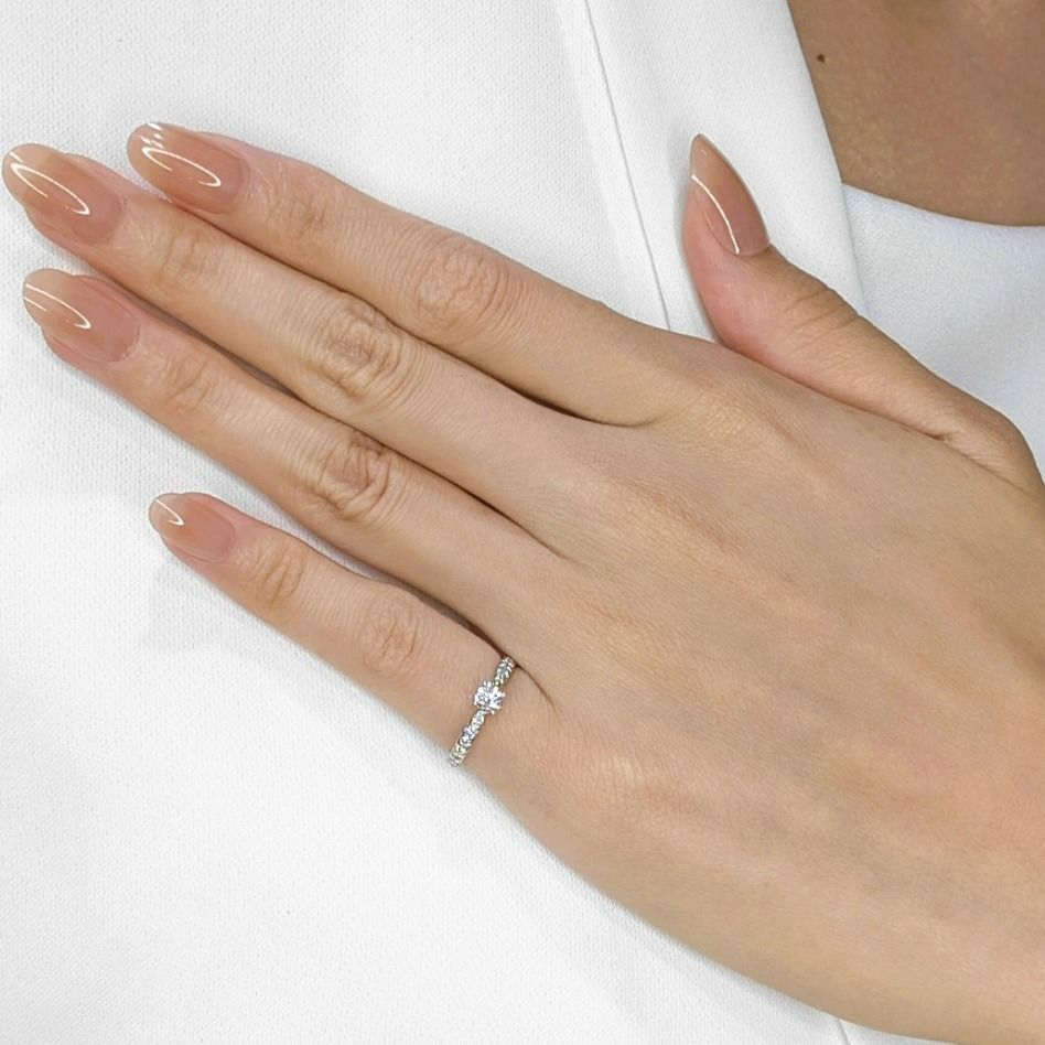 Tiffany & Co. 0.40ct Pave Natural Diamond Ring in 18K White Gold with Certificate