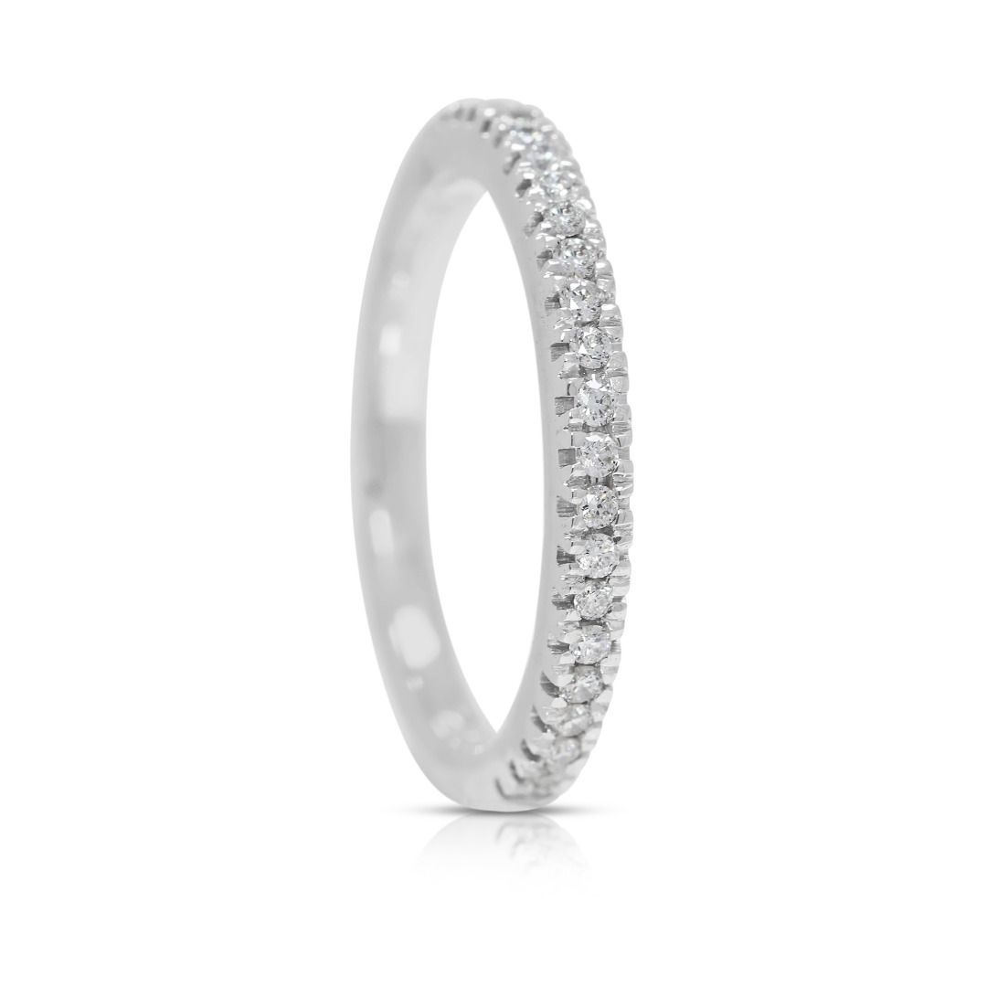 Timeless 0.23ct Half Eternity Natural Diamond Ring in 18K White Gold