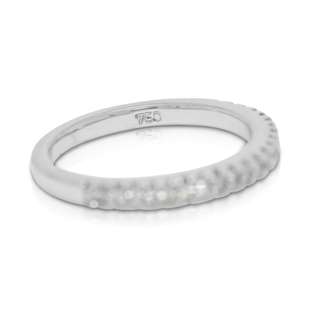 Timeless 0.23ct Half Eternity Natural Diamond Ring in 18K White Gold