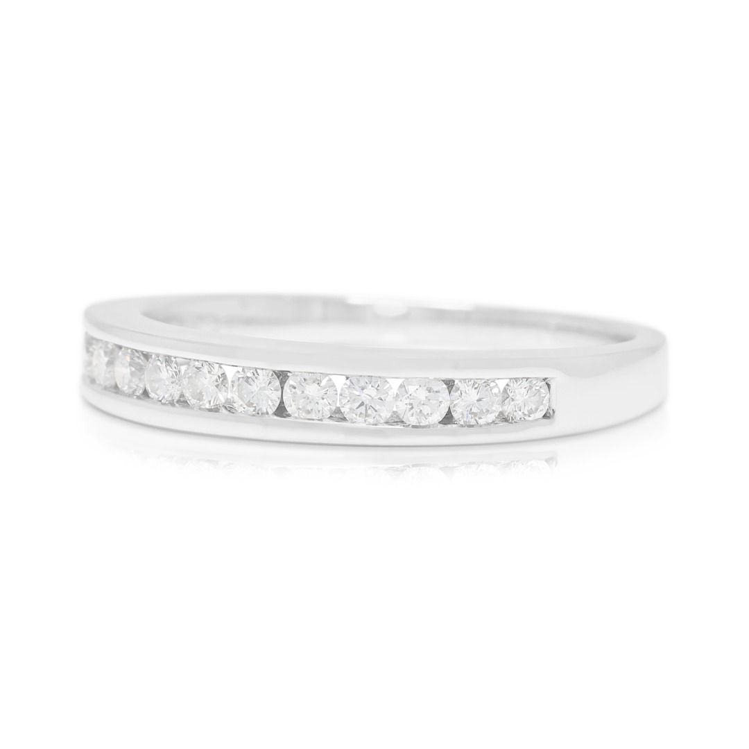 Timeless 0.26ct Natural Diamond Half Eternity Band Ring 18K White Gold