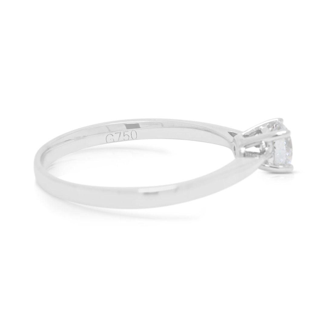 Timeless 0.31ct Diamond Solitaire Ring in 18K White Gold