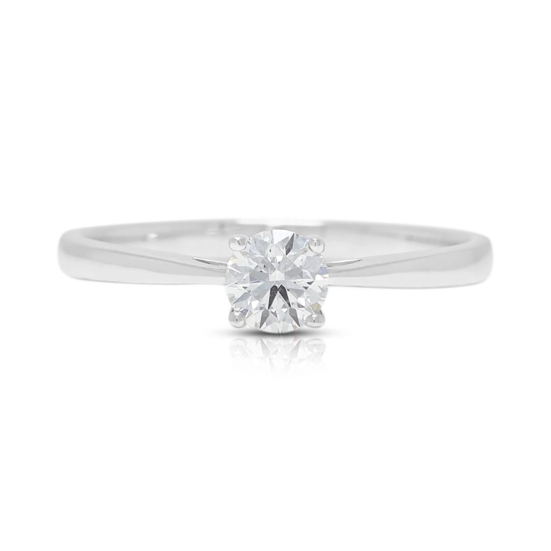 Timeless 0.31ct Diamond Solitaire Ring in 18K White Gold