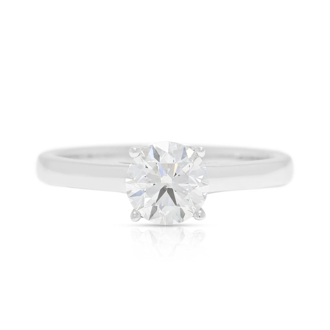 Timeless 0.65ct Solitaire Diamond Ring in 18K White Gold - GIA Certified