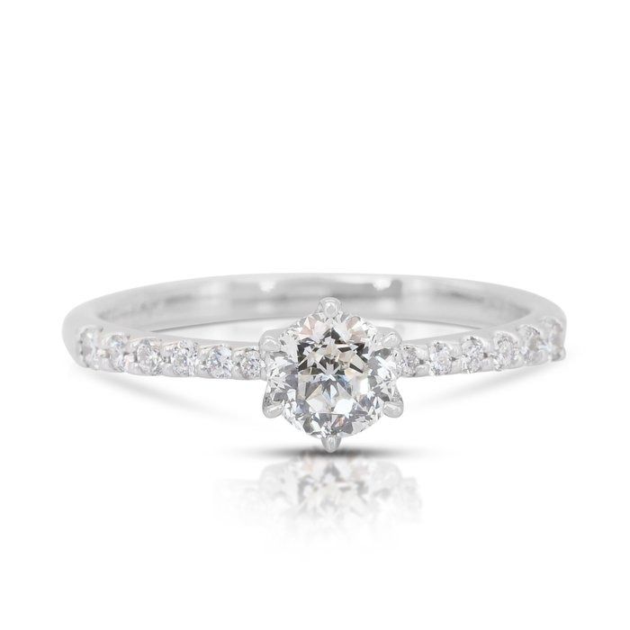 Timeless 0.67ct Diamonds Pave Ring in Platinum - IGI Certified
