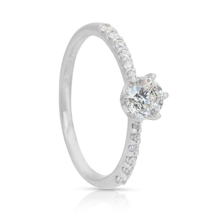 Timeless 0.67ct Diamonds Pave Ring in Platinum - IGI Certified