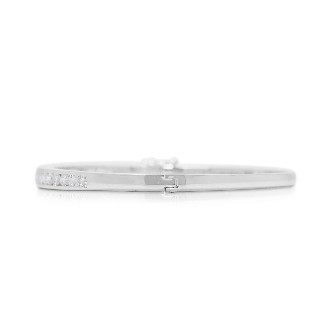 Timeless 0.88ct Natural Diamond Bangle in 14K White Gold