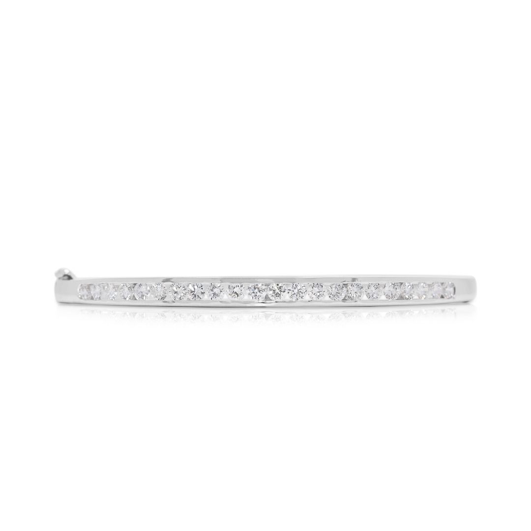 Timeless 0.88ct Natural Diamond Bangle in 14K White Gold