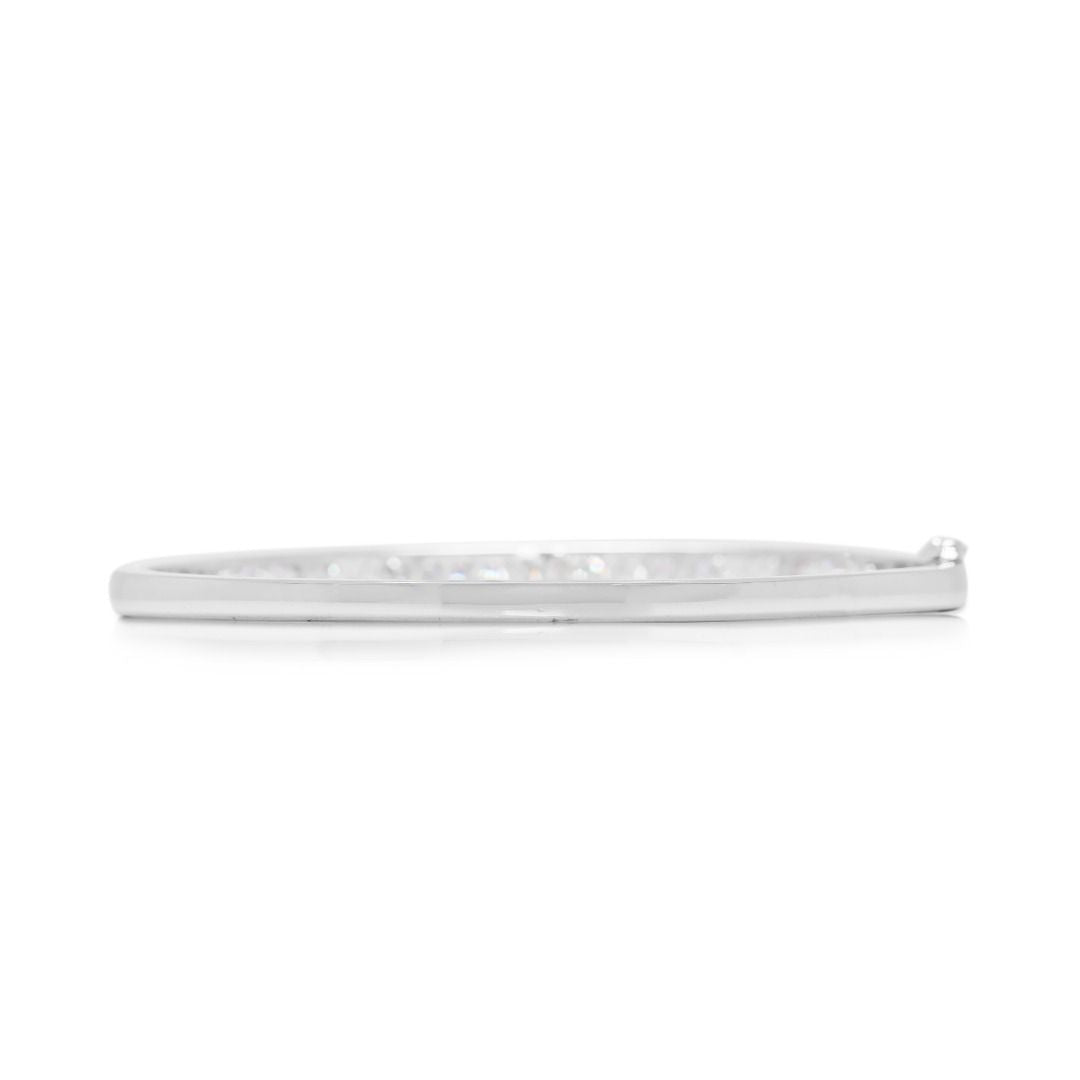 Timeless 0.88ct Natural Diamond Bangle in 14K White Gold