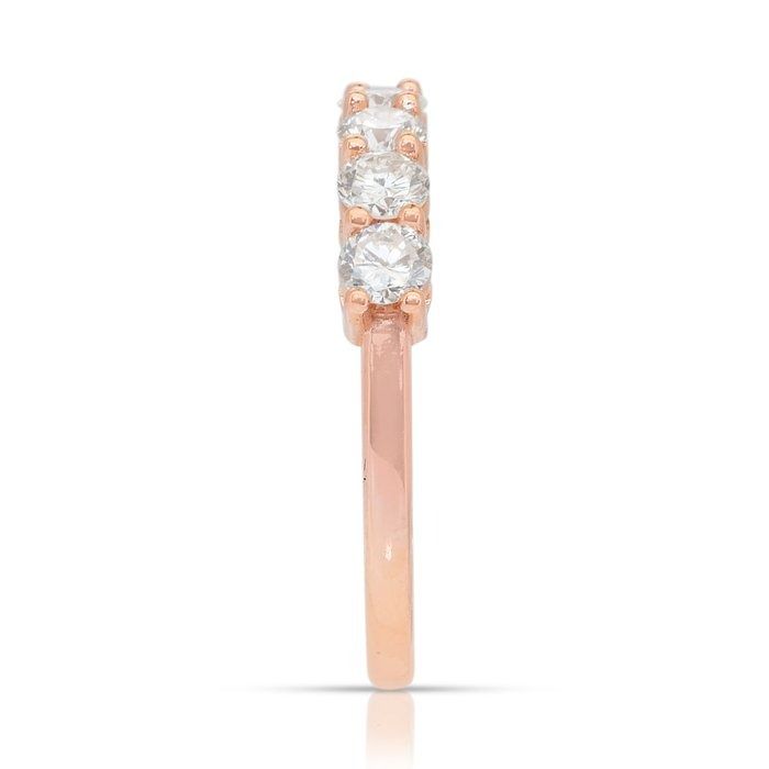 Timeless 1.01ct Diamonds Half Eternity Ring in 18k Rose Gold - IGI Certified