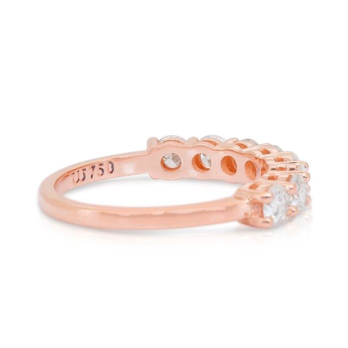 Timeless 1.01ct Diamonds Half Eternity Ring in 18k Rose Gold - IGI Certified