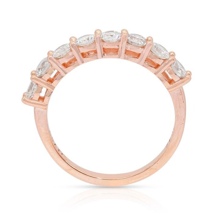Timeless 1.01ct Diamonds Half Eternity Ring in 18k Rose Gold - IGI Certified