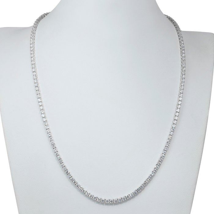 Timeless 10.88ct Diamonds Necklace in 18k White Gold - IGI Certified