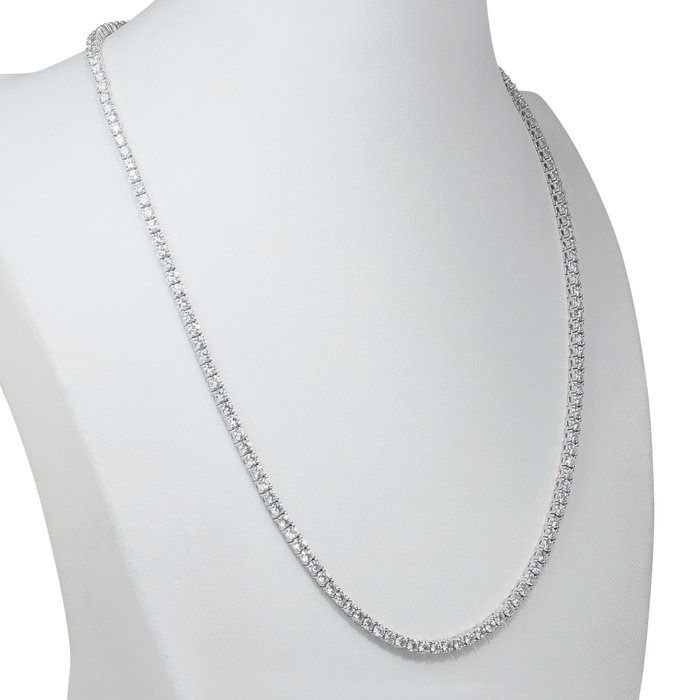 Timeless 10.88ct Diamonds Necklace in 18k White Gold - IGI Certified