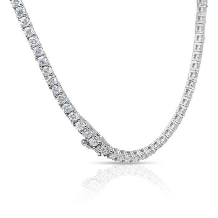 Timeless 10.88ct Diamonds Necklace in 18k White Gold - IGI Certified