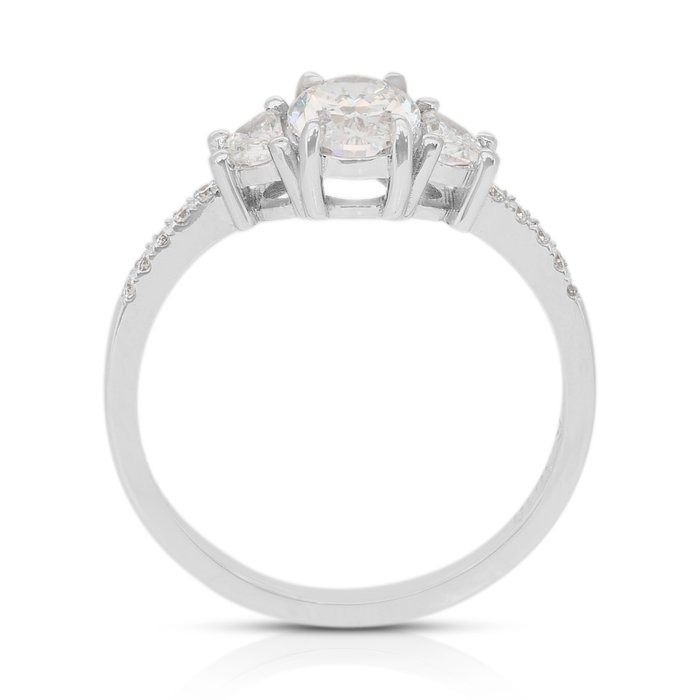 Timeless 1.26ct Diamonds 3-Stone Ring in 18k White Gold - GIA Certified