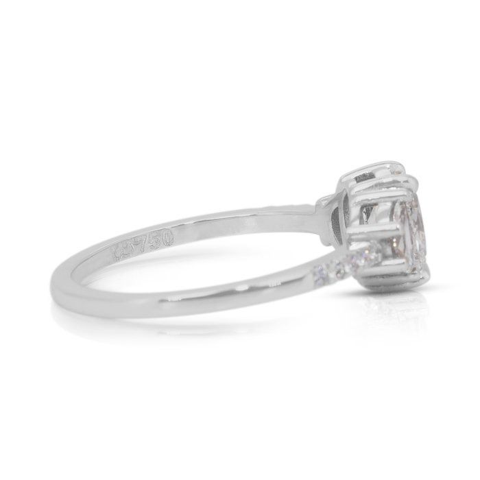Timeless 1.26ct Diamonds 3-Stone Ring in 18k White Gold - GIA Certified