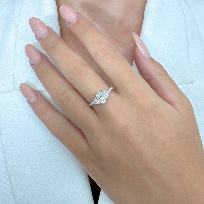 Timeless 1.26ct Diamonds 3-Stone Ring in 18k White Gold - GIA Certified