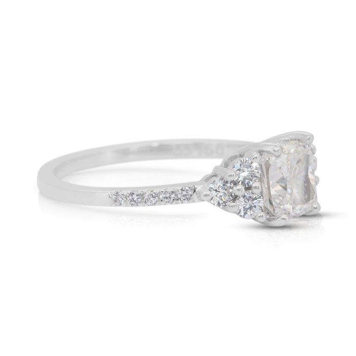Timeless 1.36ct Diamonds Pave Ring in 18k White Gold - IGI Certified -