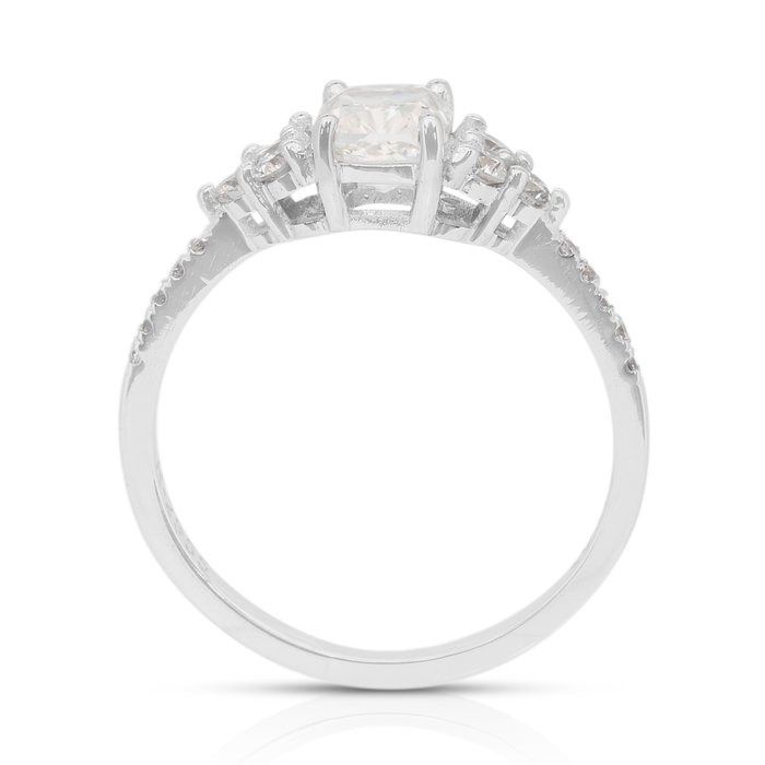 Timeless 1.36ct Diamonds Pave Ring in 18k White Gold - IGI Certified -