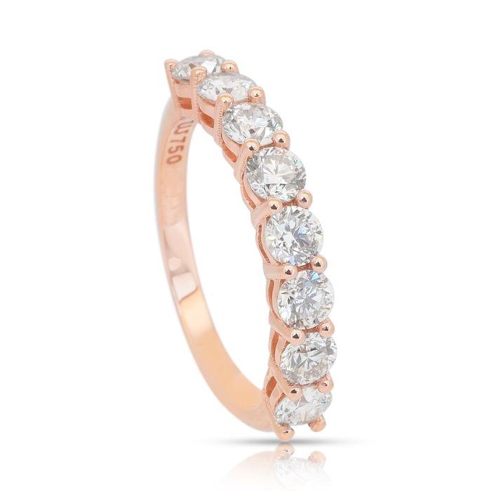Timeless 1.45ct Diamonds Ring in 18k Rose Gold - IGI Certified