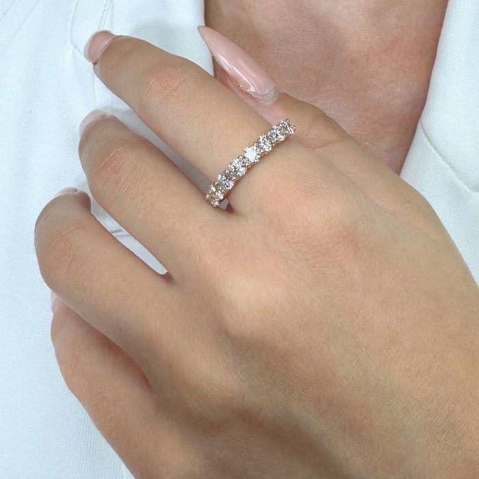 Timeless 1.45ct Diamonds Ring in 18k Rose Gold - IGI Certified