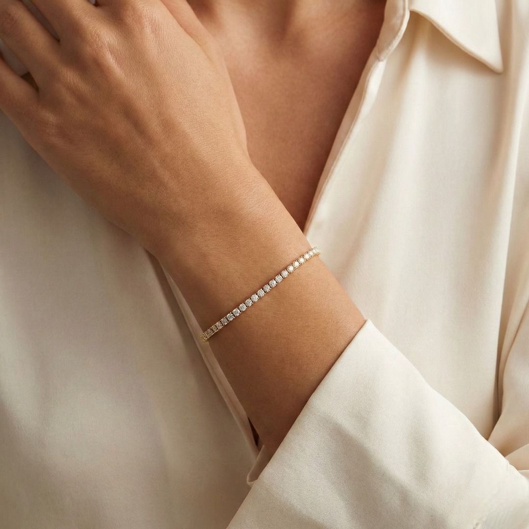 Timeless 1.60ct Natural Diamond Classic Tennis Bracelet in 18K Yellow Gold