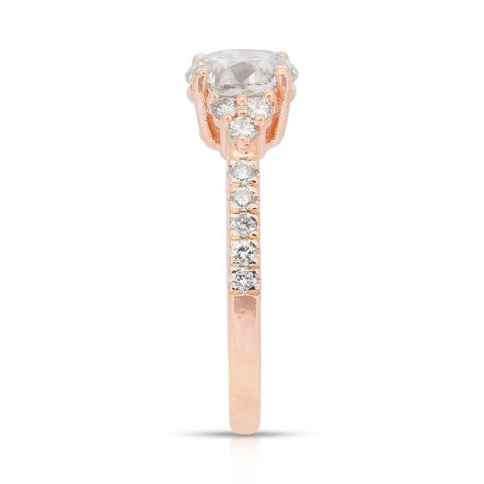 Timeless 1.86ct Diamonds Pave Ring in 18k Rose Gold - IGI Certified