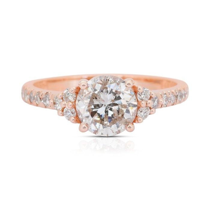 Timeless 1.86ct Diamonds Pave Ring in 18k Rose Gold - IGI Certified