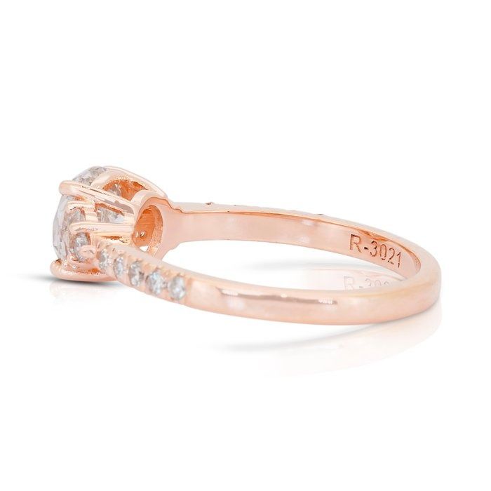 Timeless 1.86ct Diamonds Pave Ring in 18k Rose Gold - IGI Certified